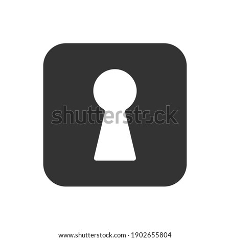 Keyhole icon. Lock sign. Log in and log out symbol. Security and privacy access logo. Vector illustration image. Black silhouette shape. Isolated on white background.