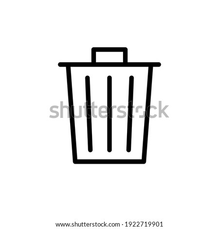 Trashcan icon. Carbage can symbol. Flat shape delete sign. Trash container and recycling bin logo. Vector illustration image. Isolated on white background.