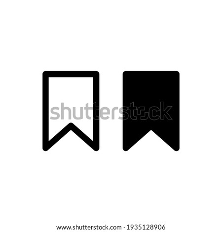 Bookmark vector icon. Reading mark symbol. Read note book sign. Web and application interface button. Isolated on white background.
