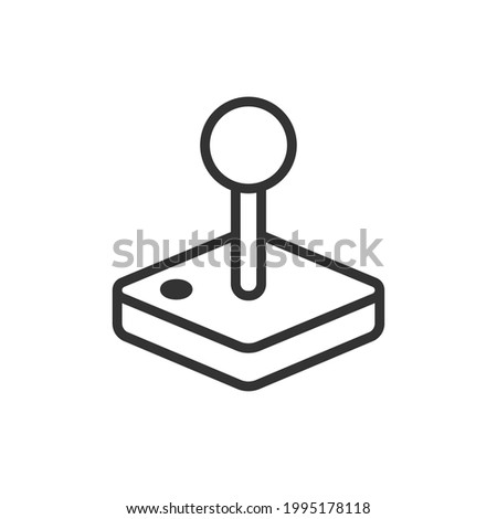 Joystick icon. Controller symbol. Console gamepad sign. Play and gaming button. Old vintage arcade video game logo. Vector illustration image.