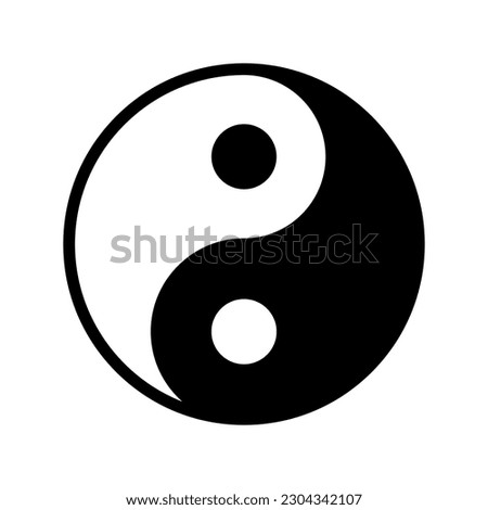 Yin yang symbol. Oriental religion sign. Harmony zen icon. Vector illustration image.