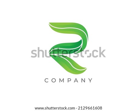Letter R Leaf logo icon symbol. Vector logo template Stock fotó © 