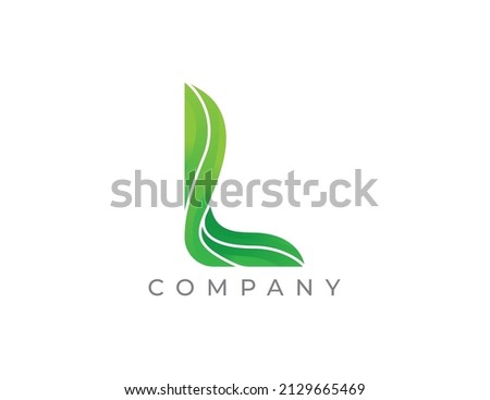 Letter L Leaf logo symbol. Vector logo template Foto stock © 