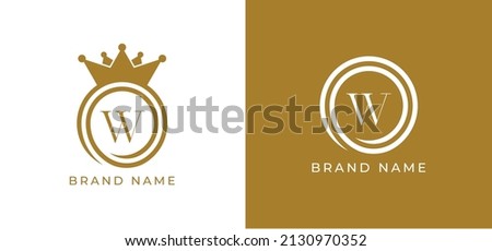 Spiral Crown Logo icon symbol Design with Letter W. Vector logo template