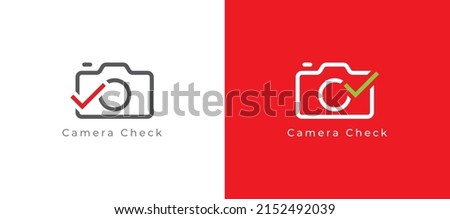 Photography Check Logo Concept sign icon symbol Design. Vector illustration logo template