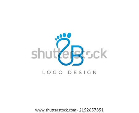 Foot Care Logo Concept sign icon symbol Design. Foot with Letter B Vector illustration logo template Stock fotó © 