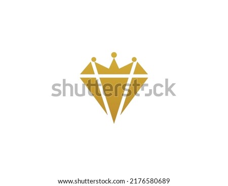 Diamond Crown Logo Concept sign icon symbol Design. Diamond King  Logo Design. Vector illustration logo template