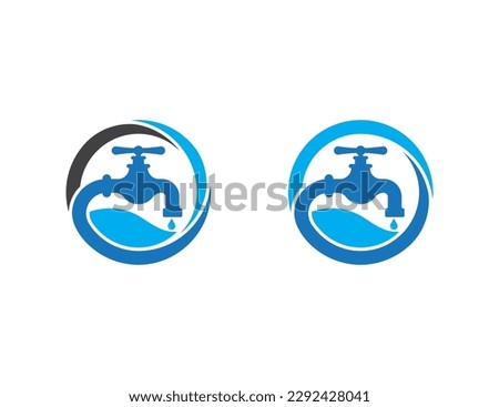 initial Letter O Water Faucet Round Circle Logo Concept icon sign symbol Design Element. Tap, Repair, Plumber, Plumbing Service Logotype. Vector illustration template