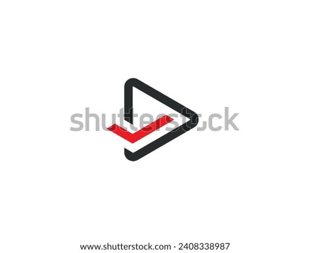 Play Check Button Logo Concept symbol sign icon Element Design. Tick, Motion, Video, Media Logotype. Vector illustration template