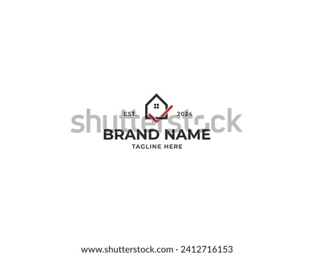 Home Check Real estate Logo Concept icon sign symbol Element Design. House with Check Mark Logotype. Vector illustration logo template