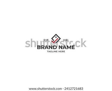 Best Home Logo Concept icon sign symbol Design Element. House with Check Mark Logotype. Vector illustration template