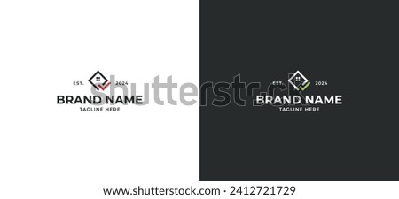 Home Check Real estate Logo Concept icon symbol sign Element Design. House with Check Mark Logotype. Vector illustration logo template