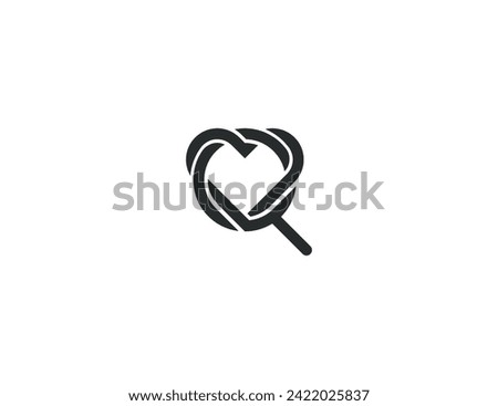 Love Search Heart Logo Concept icon symbol sign Design Element. Medical, Love, Health Care, Valentine's Day Logotype. Vector illustration template