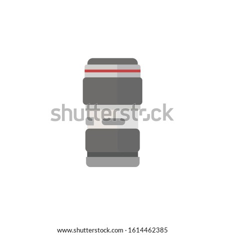 camera lens colorful flat icon on white background