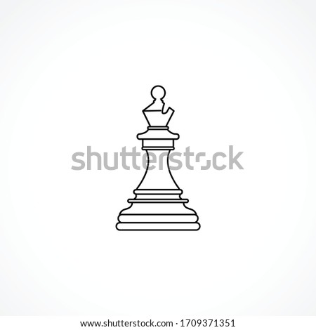 Bishop Chess piece line icon. Chess icon on white background for web and mobile
