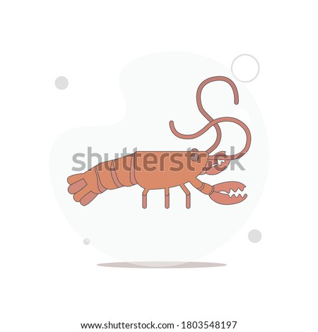 Crayfish isolated vector flat illustration on white background ストックフォト © 