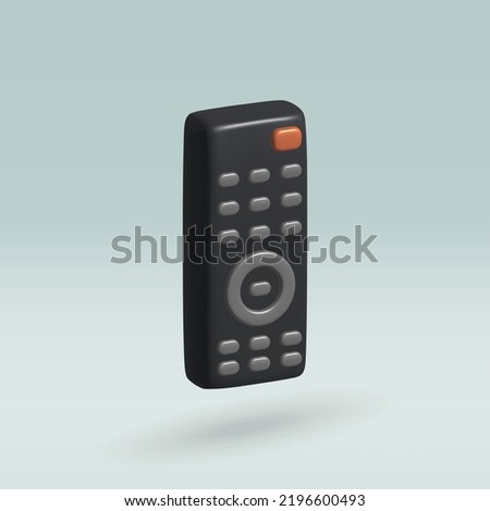 remote control isolated vector 3d icon. TV remote control 3d illustration.