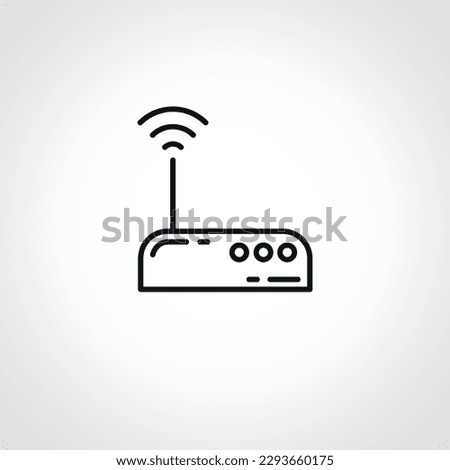 Wireless router line icon. wi-fi router outline icon