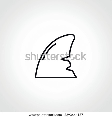 Shark fin line icon, Shark fin outline icon