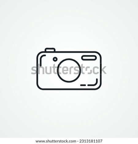 photo camera line icon. photo camera outline icon.