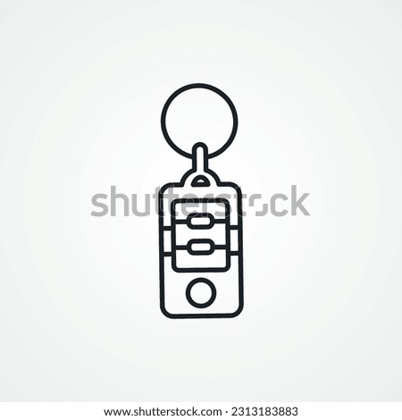 car key outline icon. car alarm remote control line icon.