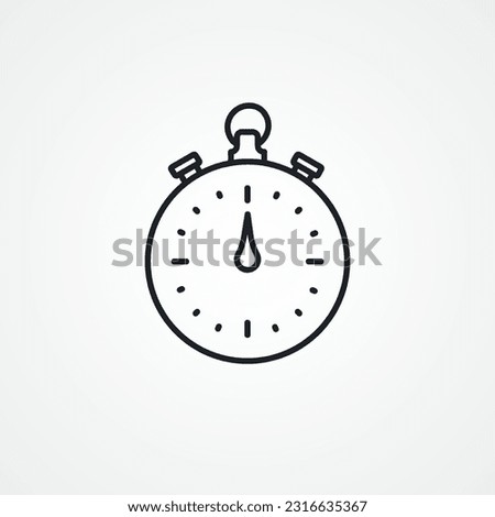 Pocket watch line icon. pocket watch with chain line icon.