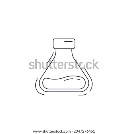 beaker vector thin line icon. laboratory flask thin line icon.