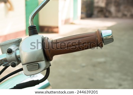 dirty motorcycle handlebar