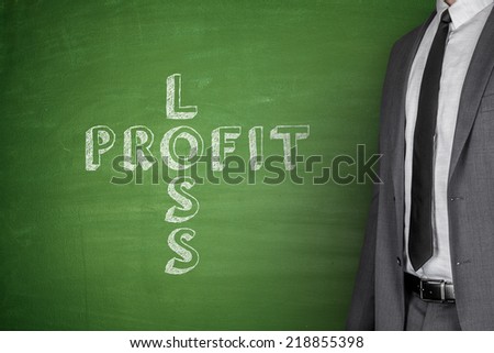 Loss & profit on blackboard