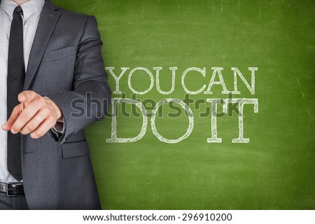 You can do it on blackboard with businessman finger pointing