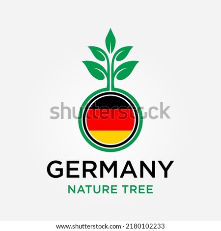 Germany Flag of leaf logo icon, nature nation logo icon vector template, tree nation logo