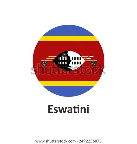 Eswatini flag, vector illustration on a white background.