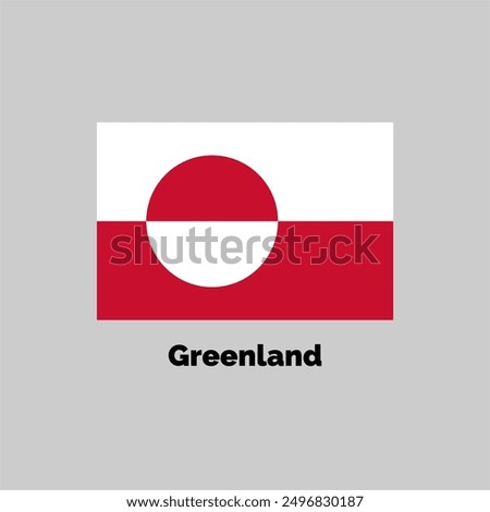 Greenland flag design vector illustration on a gray background for graphic and web design.