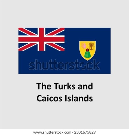 The Turks and Caicos Island flag design vector illustration on a gray background for graphic and web design.