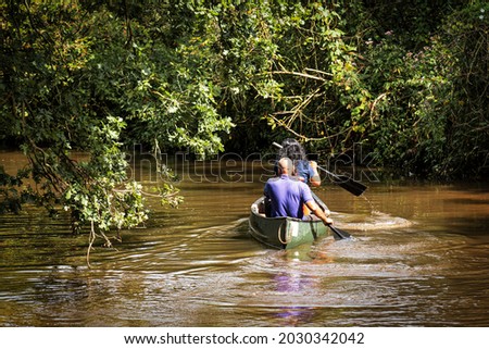 canoe trip on the dommel near valkenswaard Stock fotó © 