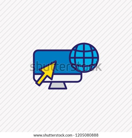 Vector illustration of internet surfing icon colored line. Beautiful entertainment element also can be used as computer icon element.