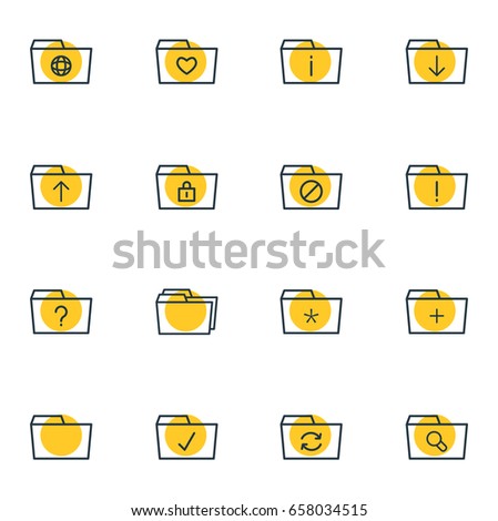Vector Illustration Of 16 Document Icons. Editable Pack Of Done, Submit, Closed And Other Elements.