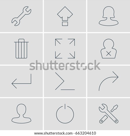 Vector Illustration Of 12 Interface Icons. Editable Pack Of Share, Switch Off, Man Member And Other Elements.