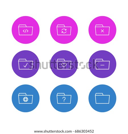 Vector Illustration Of 9 Document Icons. Editable Pack Of Liked, Recovery, Script And Other Elements.