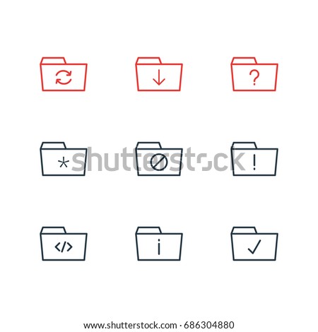 Vector Illustration Of 9 Dossier Icons. Editable Pack Of Script, Done, Significant And Other Elements.