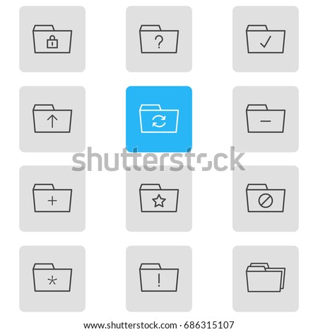 Vector Illustration Of 12 Document Icons. Editable Pack Of Pinned, Question, Plus And Other Elements.