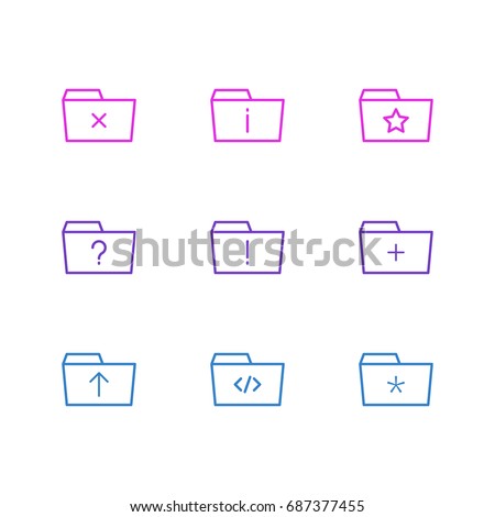 Vector Illustration Of 9 Dossier Icons. Editable Pack Of Script, Significant, Question And Other Elements.