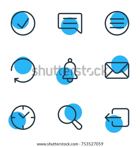 Editable Pack Of Reload, List, Done And Other Elements.  Vector Illustration Of 9 Annex Outline Icons. 