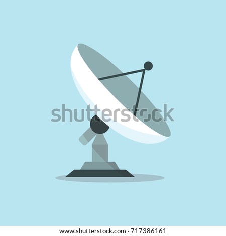 Parabola Satellite Antenna Flat Vector