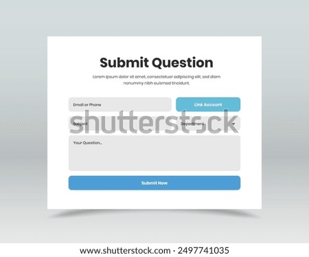 Ask question and query contact form template design for web and mobile app