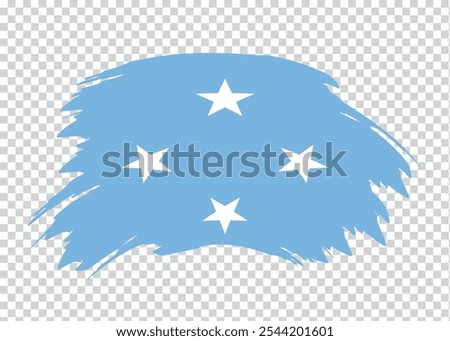 Flag of Federated States of Micronesia with distressed paint stroke brush effect on isolated background