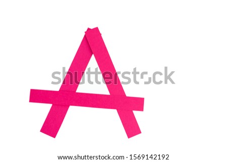 Letter A from parts of red paper. Сток-фото © 