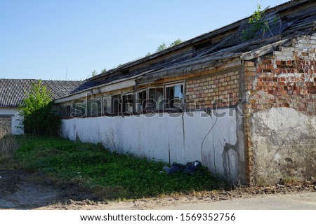 Similar – Image, Stock Photo Dilapidated old buildings in mountain desert under cloudy sky