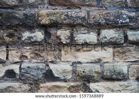 horizontal part of black painted brick wall Сток-фото © 