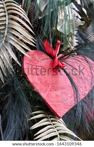 Valentines day card - heart made of wood. Сток-фото © 